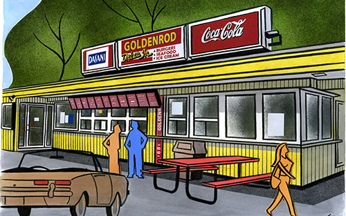 golden-rod-drive-in-gary-destramp-illustration